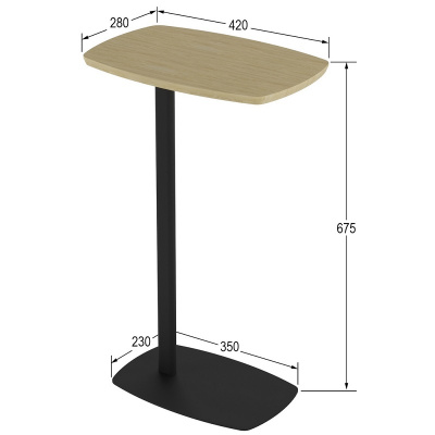 Стол придиванный Дей дуб янтарный черный 