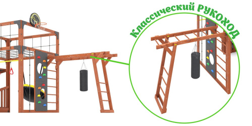 Детская площадка для дачи Савушка КУБ-4 Махагон