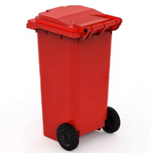 Контейнер для мусора Эдванс 120л с крышкой красный