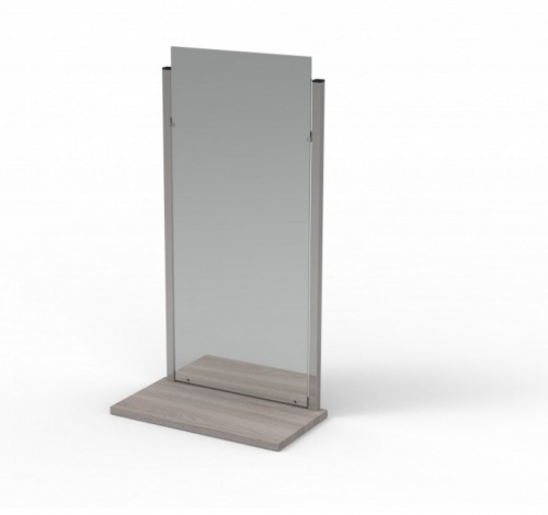 Зеркало настенное Нижма с полкой серый 