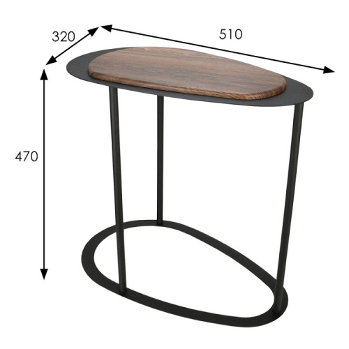 Стол журнальный МеталлАрт М024 коричневый дуб 
