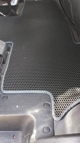 Коврики салона EVA Citroen Jumper (цельный) черные, серый кант
