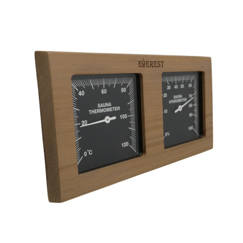 Термогигрометр EVEREST горизонталь кедр (TG-02 black)