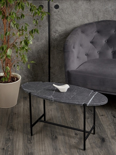 Стол журнальный МеталлАрт М025 черный мрамор 