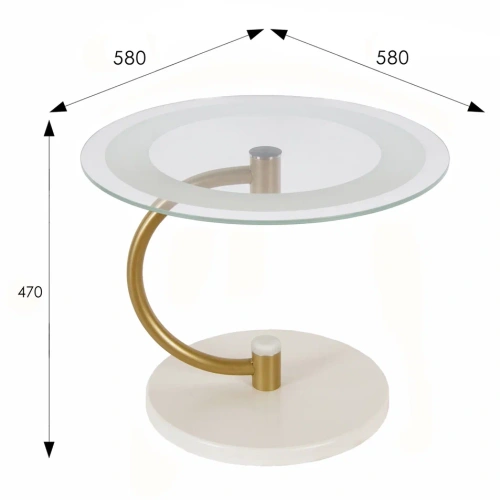 Стол журнальный Дуэт 13Н золото слоновая кость 