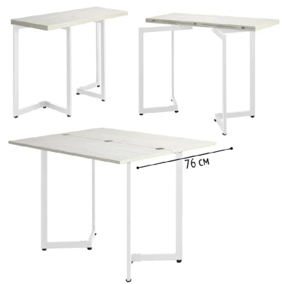 Стол-консоль Арлен 1 дуб белый металл белый 