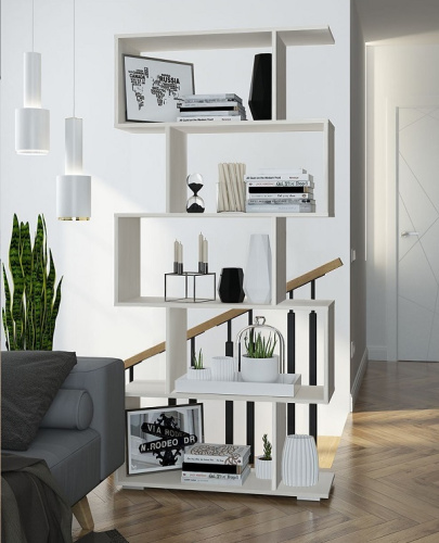 Стеллаж приставной СН-118.09 ЛДСП белый 