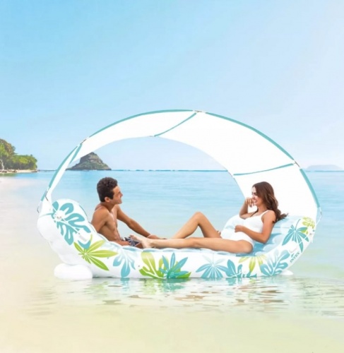 Надувной мега матрас с навесом Тропический лаундж Intex 56294EU