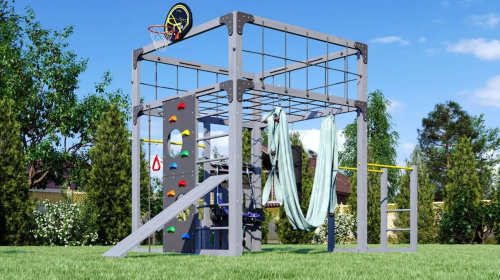 Детская площадка для дачи Савушка КУБ-1 Серый с гамаком