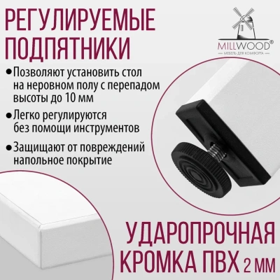 Стол Сеул 130х80 белый металл белый 