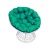 Кресло Papasan белый, цвет подушки зеленый