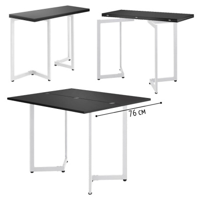 Стол-консоль Арлен 3 антрацит металл белый 