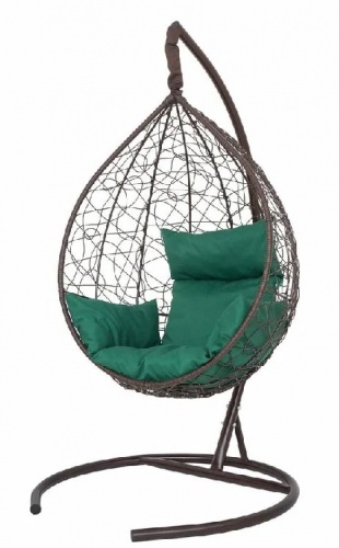 Подвесное кресло Скай SK-1001 коричневый подушка зеленый 
