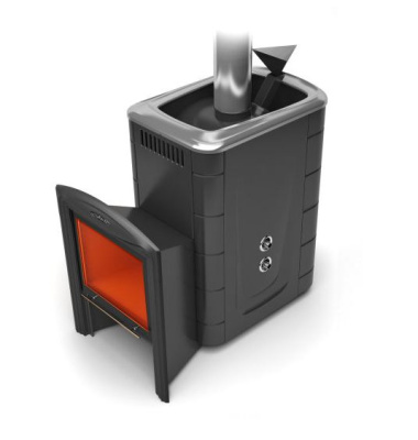 Печь для бани Термофор Гейзер 2014 Inox Витра ЗК ТО антрацит от Vishop.by 
