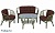 IND Комплект Багама 1 с диваном овальный стол олива подушка коричневая