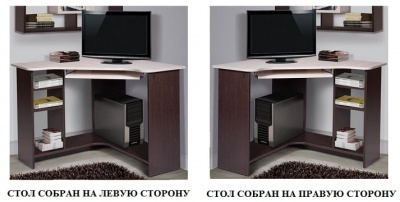 Стол ТЕХНО левое венге ясень шимо светлый 