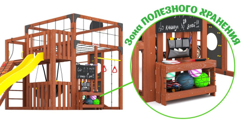 Детская площадка для дачи Савушка КУБ-3 Махагон