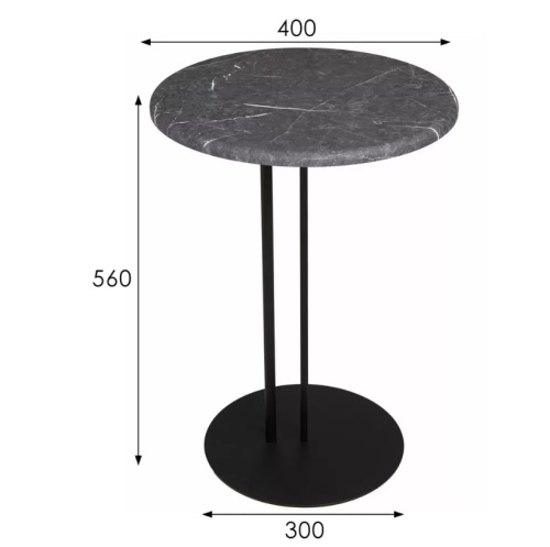 Стол приставной МеталлАрт М015 черный мрамор черный 