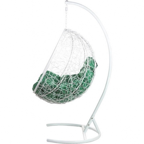 Кресло подвесное BiGarden Kokos White зеленая подушка 