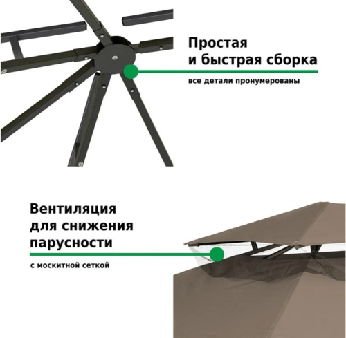 Тент садовый Green Glade 1151 3х6х2,65 м