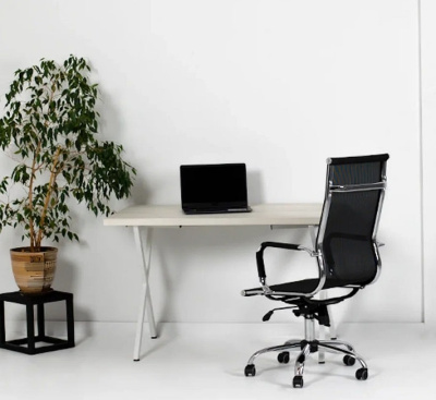 Стол Хьюстон 160х80 дуб белый металл белый 