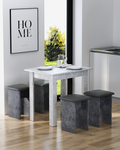 Стол обеденный Афина СН-130.10 бетон спаркс лайт 