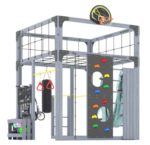 Детская площадка для дачи Савушка КУБ-1 Серый с гамаком