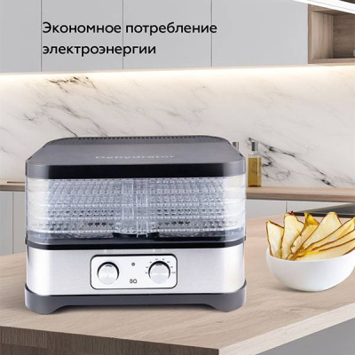 Сушилка для овощей и фруктов BQ FD1000 черный сталь
