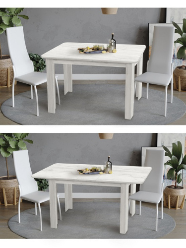 Стол обеденный Алиса СН-130.02 дуб крафт белый 