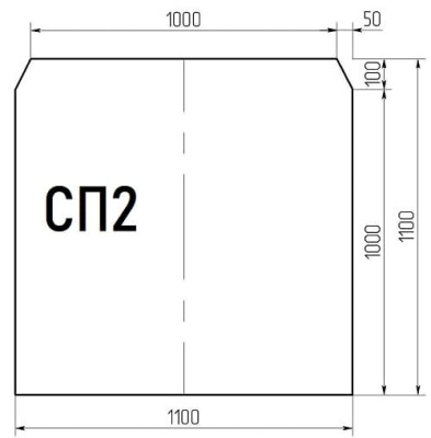 Лист стеклянный напольный BLACK СП-2 1100х1100х8мм