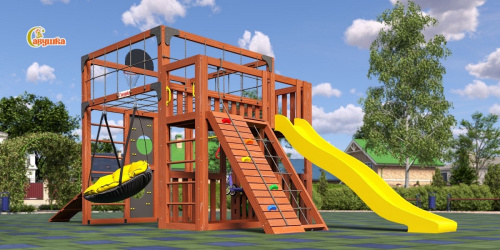 Детская площадка для дачи Савушка КУБ-3 Махагон