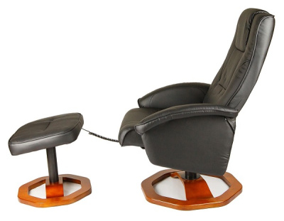 Массажное кресло CALVIANO 92 с пуфом (черное) 