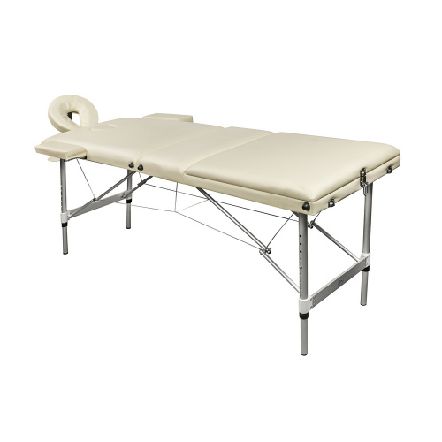 Складной 3-х секционный алюминиевый массажный стол RS BodyFit крем 70 см