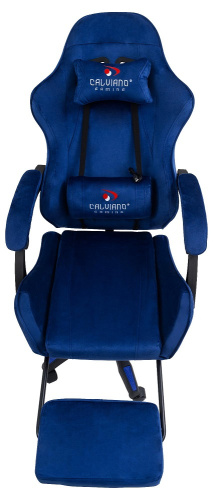 Вибромассажное кресло Calviano 1584 синий велюр 