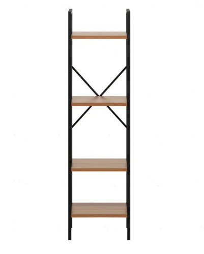 Стеллаж Leset Стилвуд 14 узкий 4 полки черный орех лион светлый 