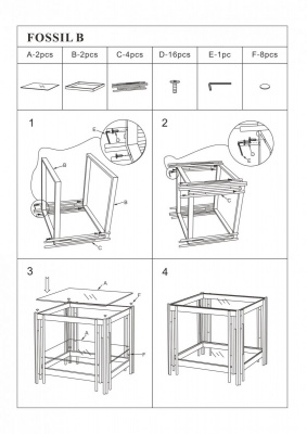Стол журнальный SIGNAL FOSSIL B серебряный 