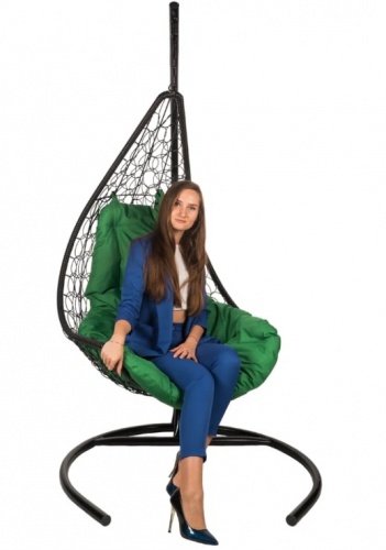 Кресло подвесное BiGarden Wind Black подушка зеленая 