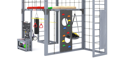 Детская площадка для дачи Савушка КУБ-2 Серый с подушками