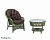 IND Комплект Черчиль кресло и столик олива темная подушка