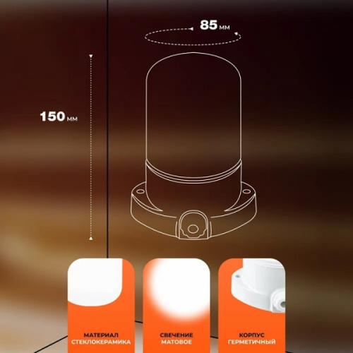 Светильник ВЕЗУВИЙ для сауны (арт.400) Прямой