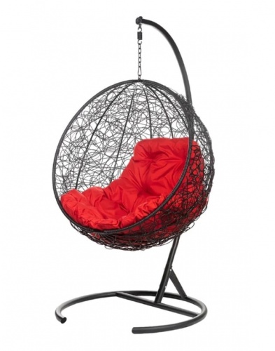 Кресло подвесное BiGarden Kokos Black красная подушка 