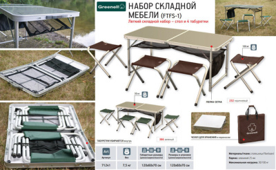 Набор складной мебели FTFS-1, зелёный