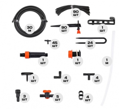 Капельный полив от емкости Жук 90 растений с регулируемыми капельницами