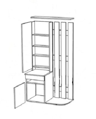 Секция для прихожей СН-100.02-01 дуб крафт белый дуб крафт серый 