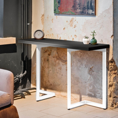 Стол-консоль Арлен 3 антрацит металл белый 