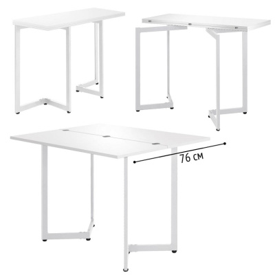 Стол-консоль Арлен 3 белый шагрень металл белый 