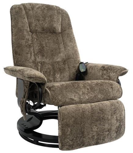 Кресло вибромассажное с пуфом CALVIANO 20 коричневый плюш 