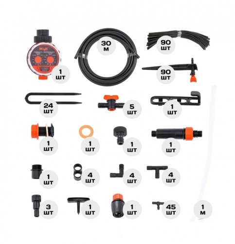 Система капельного полива Жук От емкости на 90 растений с таймером и капельницами (8005-00)