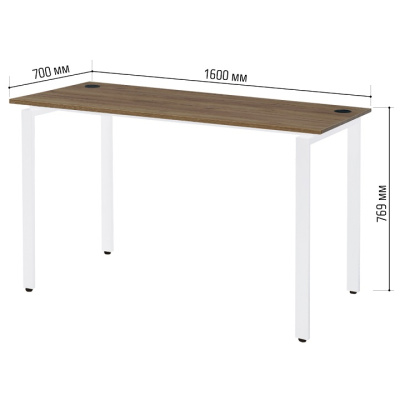 Стол письменный Сиэтл ДТ-5 160х70 дуб табачный металл белый 
