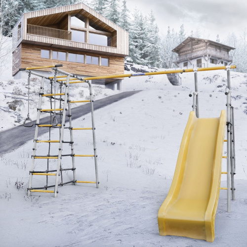 Дачный комплекс Богатырь Плюс 2 MAX без качелей Romana 103.12.07 серый жёлтый